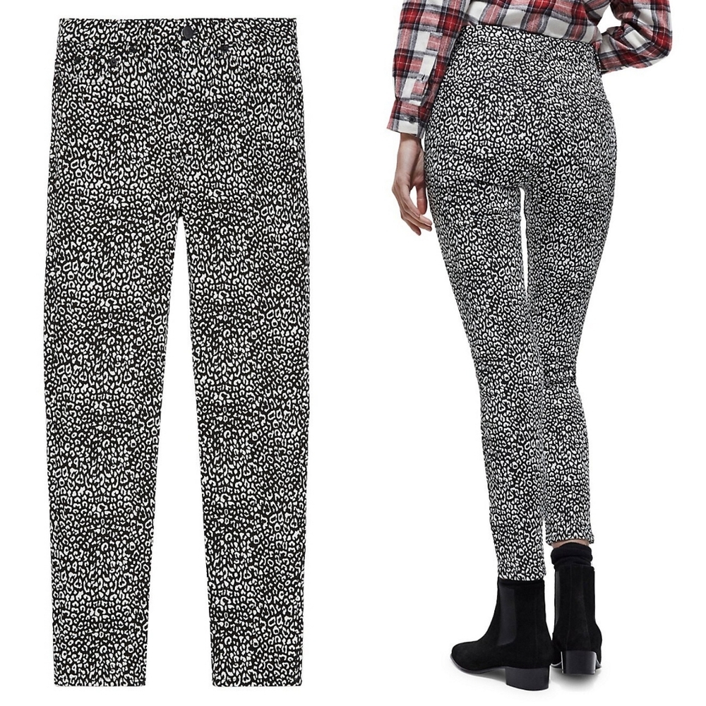 The Kooples Leopard Print Slim Fit Jeans Stretch Size 28 NWT